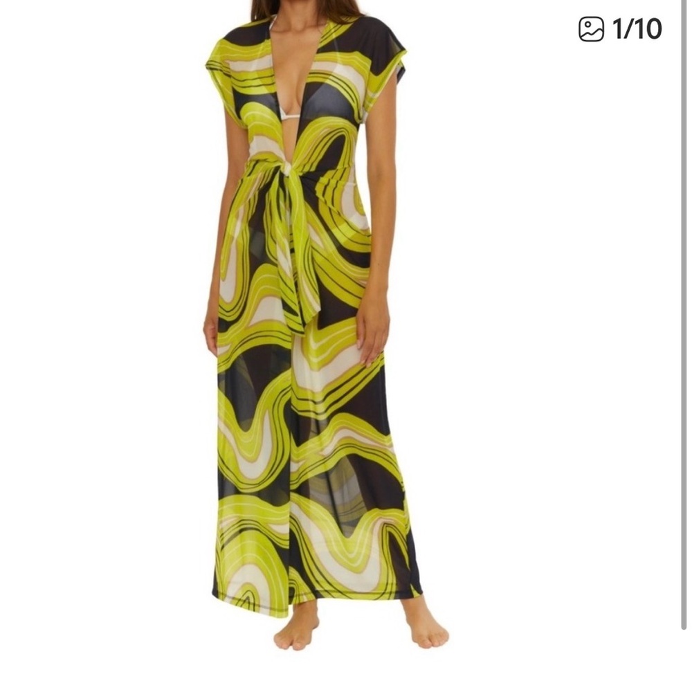 🌴Trina Turk🌴 Serena Swirl Maxi Swim Coverup NWT Lg🌴